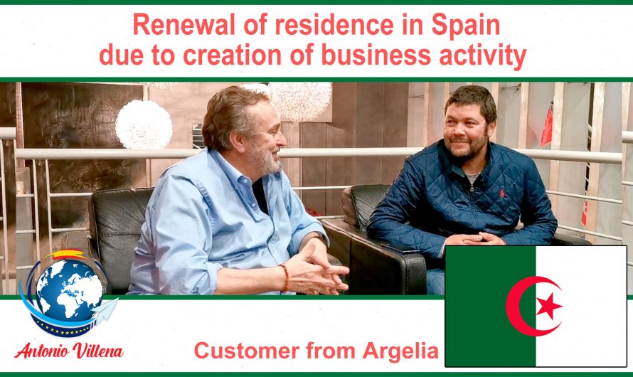 Renewal of residence in Spain due to creation of business activity – Customer from Argelia