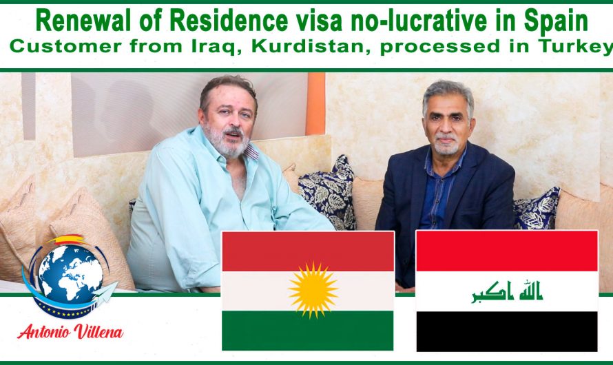Renewal of residence visa no-lucrative in Spain – Customer from Iraq (Kurdistan)