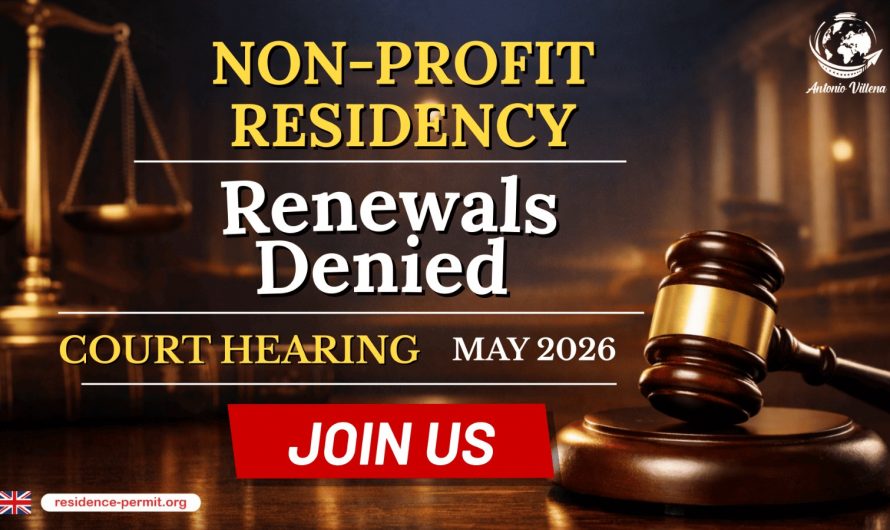 💶 NON-PROFIT RESIDENCY🚫📄 Renewals Denied⚖️📅 Court Hearing: May 2026🤝✨ JOIN US